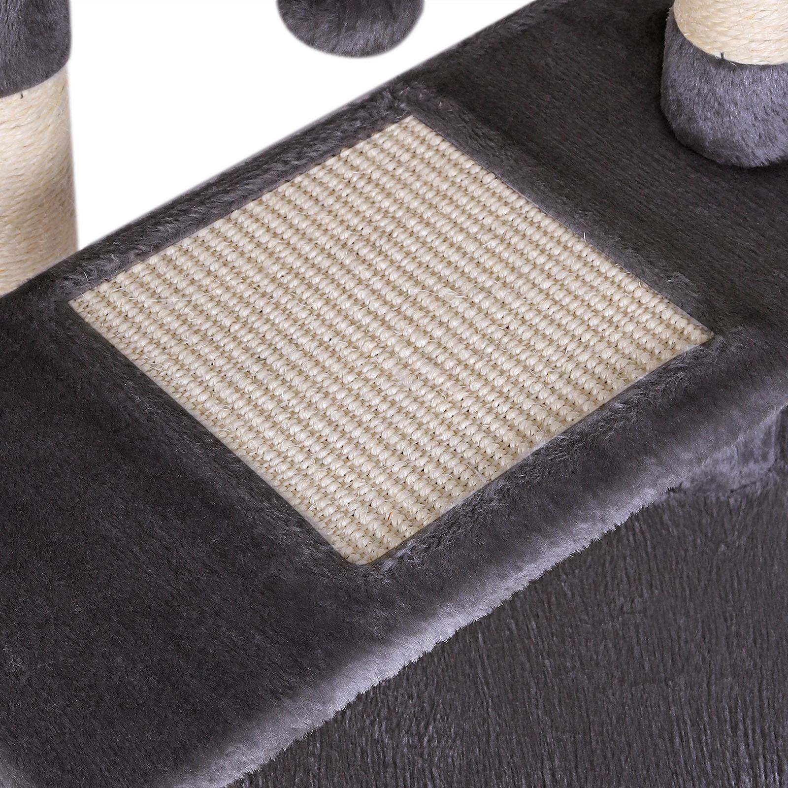 lionto Katzenkratzbaum 75 cm mit Höhle, Liegebett & Sisalfläche, kompakt & stabil, ideal für Spiel, Ruhe & Krallenpflege, dunkelgrau