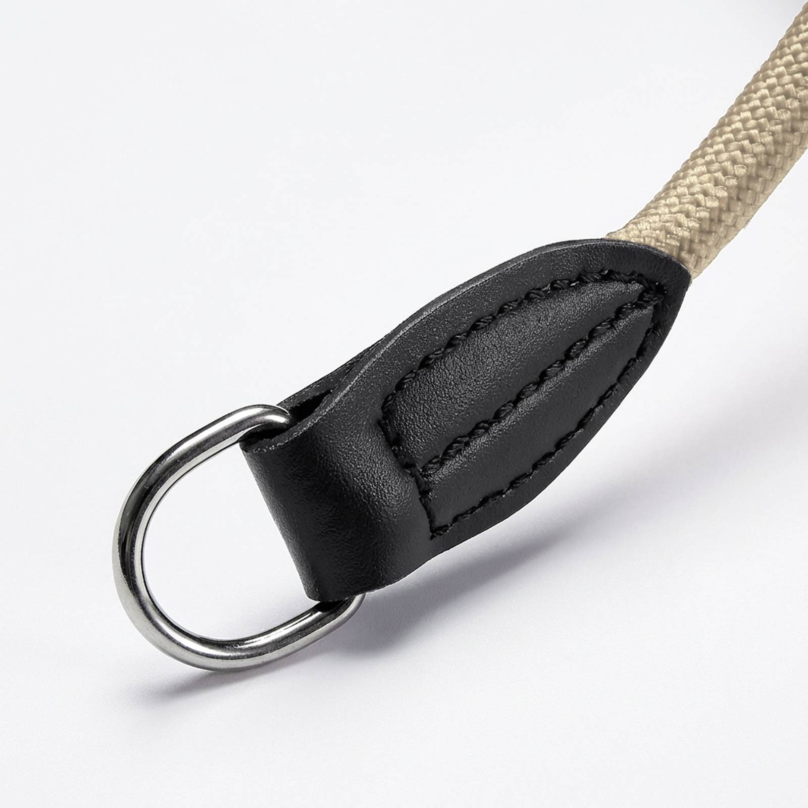 lionto Zugstopp-Halsband, verstellbar & leicht, Retrieverhalsband aus Nylon mit Stoppring, Länge 35 cm, Durchmesser 0,8 cm, beige