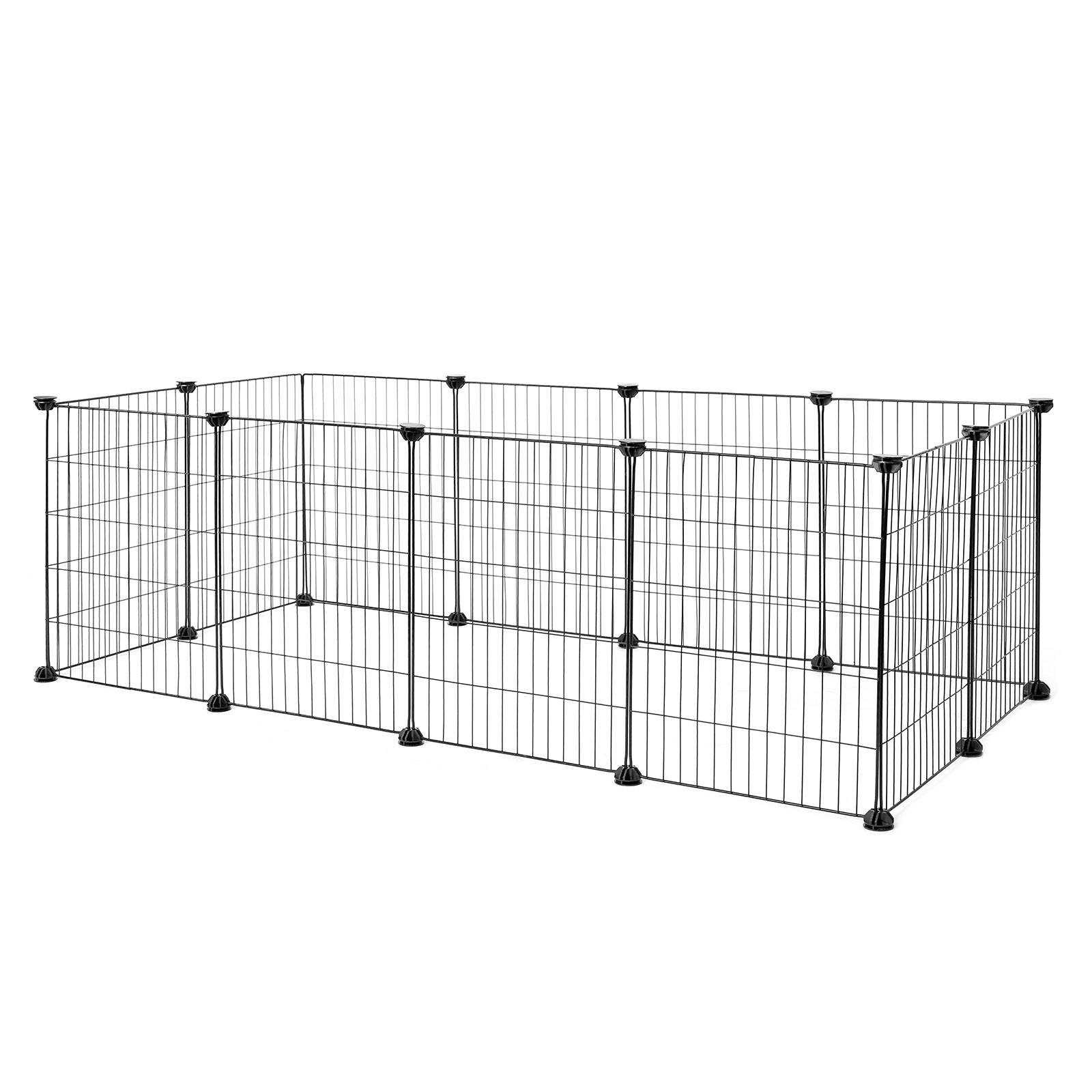lionto Nager-Freilaufgehege, stabiles Metallgehege mit Anti-Rutsch-Füßen, variabler Aufbau, Indoor & Outdoor geeignet, 143x73x76 cm
