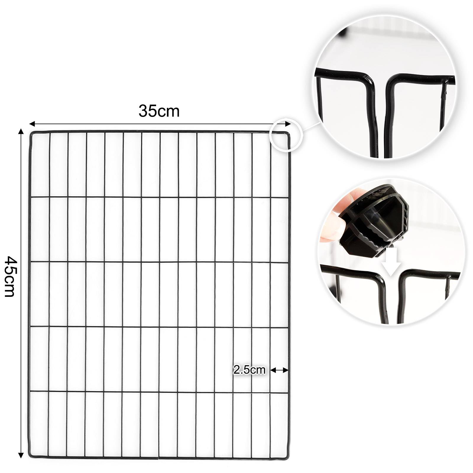 lionto Nager-Freilaufgehege, stabiles Metallgehege mit Anti-Rutsch-Füßen, variabler Aufbau, Indoor & Outdoor geeignet, 143x73x76 cm