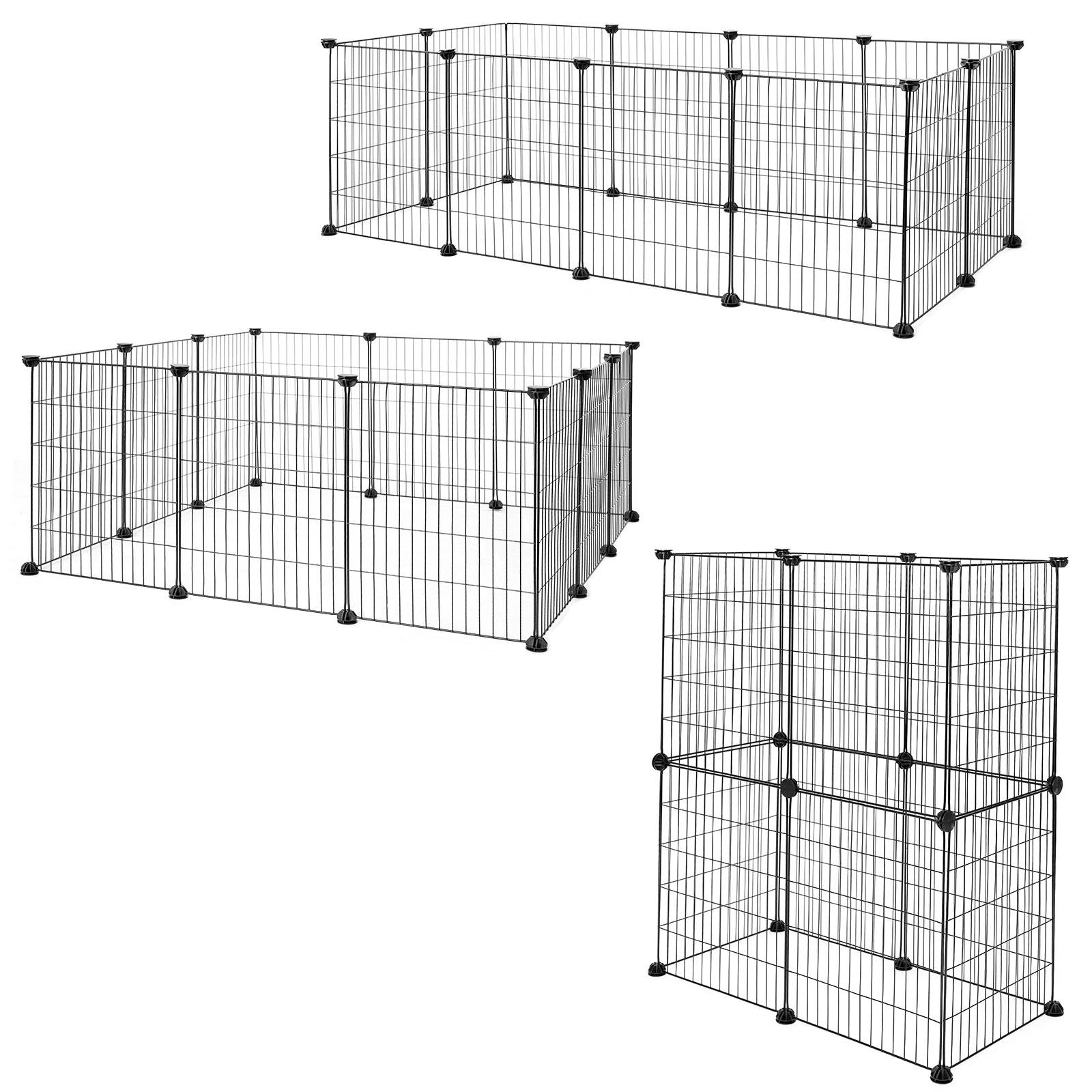 lionto Nager-Freilaufgehege, stabiles Metallgehege mit Anti-Rutsch-Füßen, variabler Aufbau, Indoor & Outdoor geeignet, 143x73x76 cm