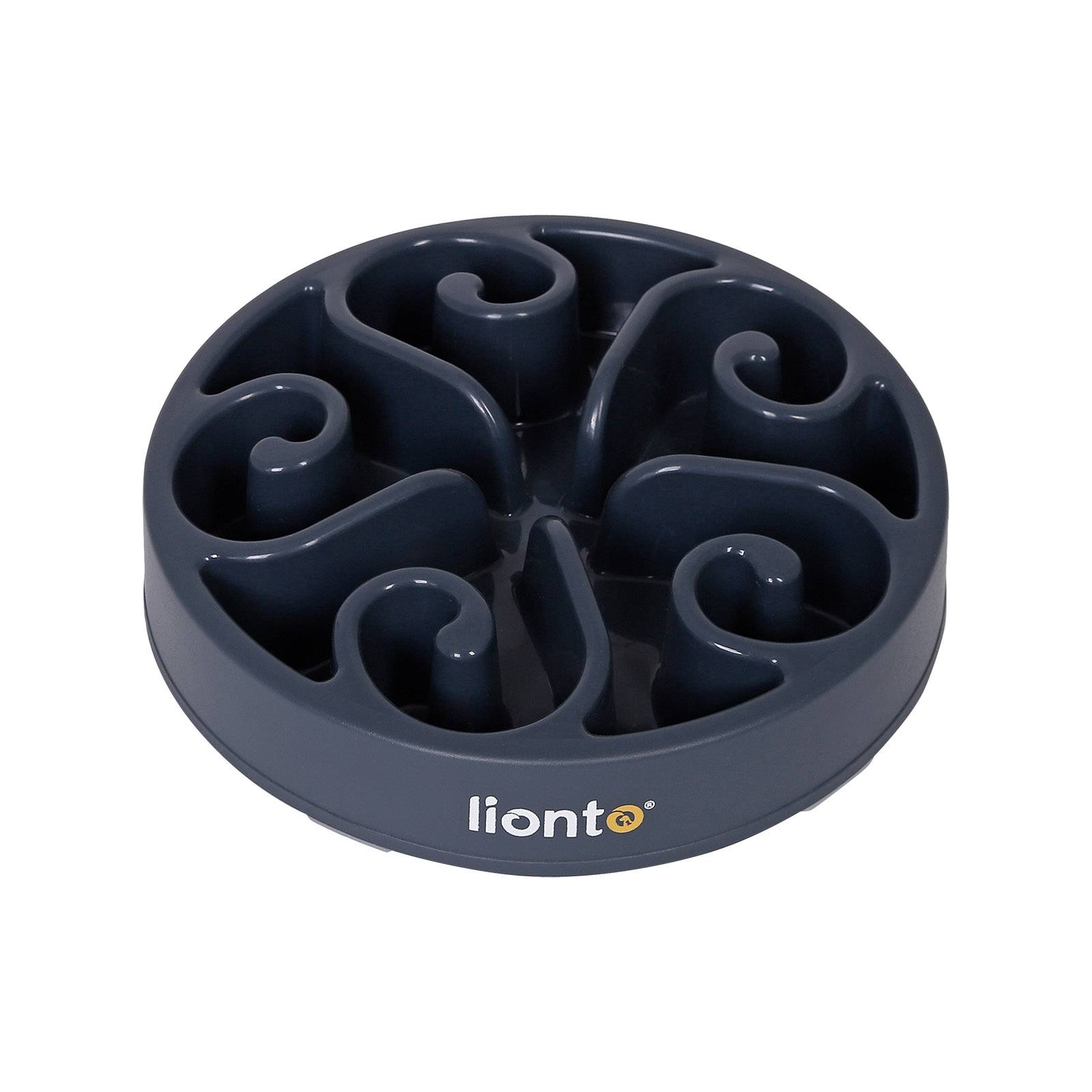 lionto Antischlingnapf für Hunde & Katzen mit Anti-Rutsch-Füßen, spülmaschinenfest & robust, 20 cm, grau