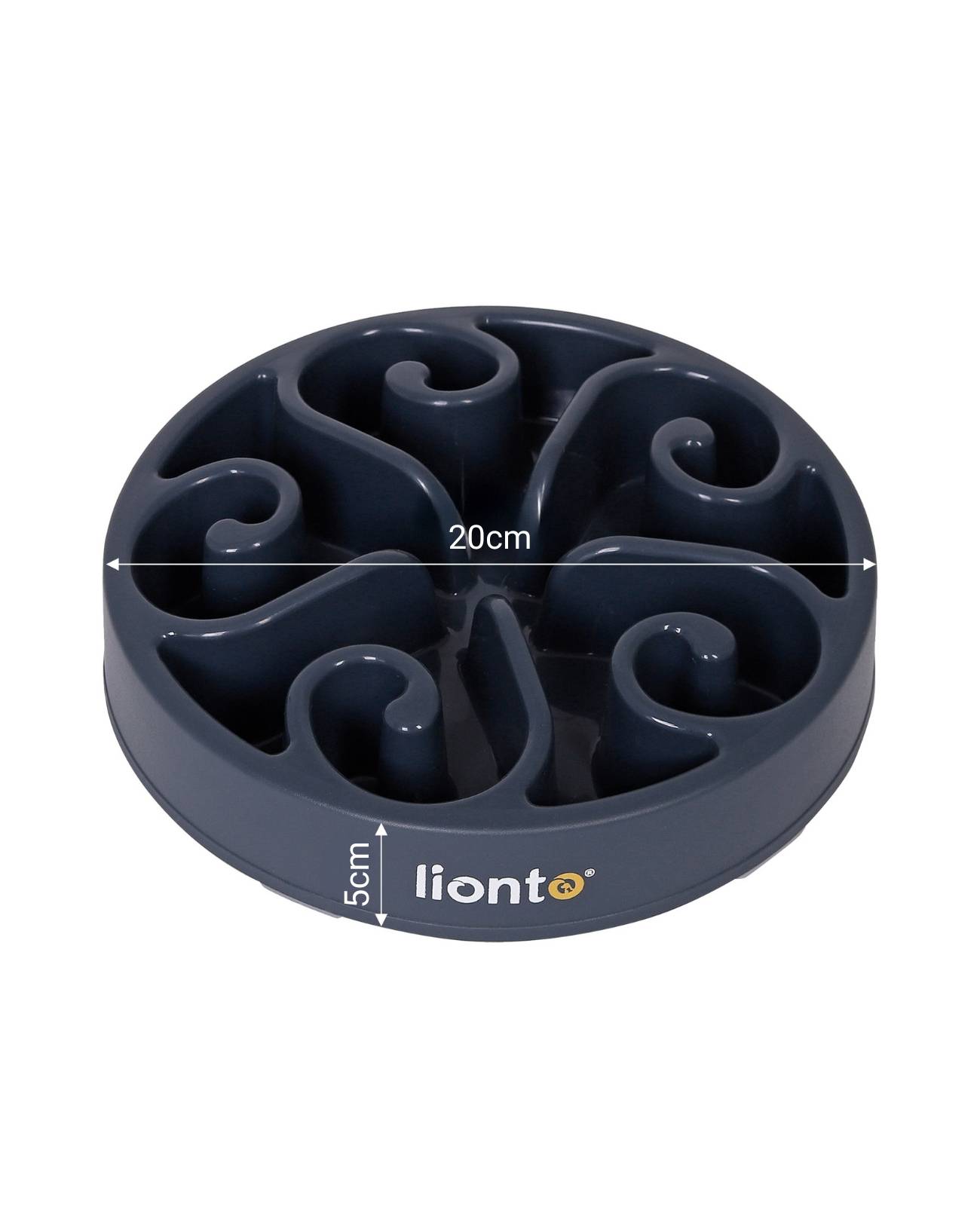 lionto Antischlingnapf für Hunde & Katzen mit Anti-Rutsch-Füßen, spülmaschinenfest & robust, 20 cm, grau