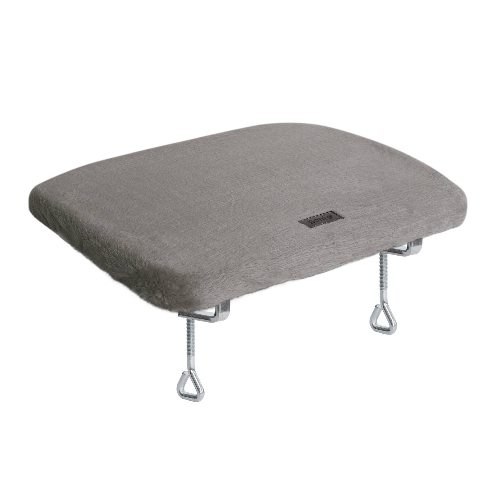 lionto Fensterbrettliege, weiche Katzenliege mit Plüschbezug, stabiler Befestigung & 15 kg Tragkraft, 35x50 cm, dunkelgrau