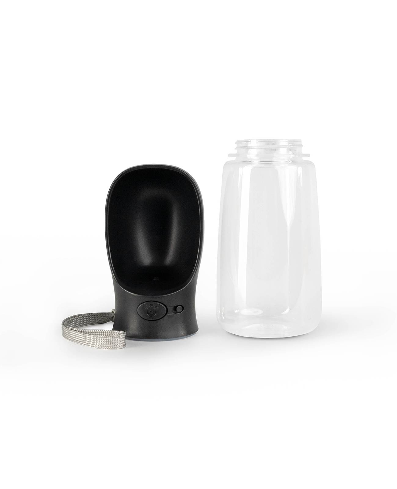 lionto Wasserspender, Trinkflasche für Hunde auf Spaziergängen & Reisen, auslaufsicher, leicht & hygienisch, 500ml, schwarz