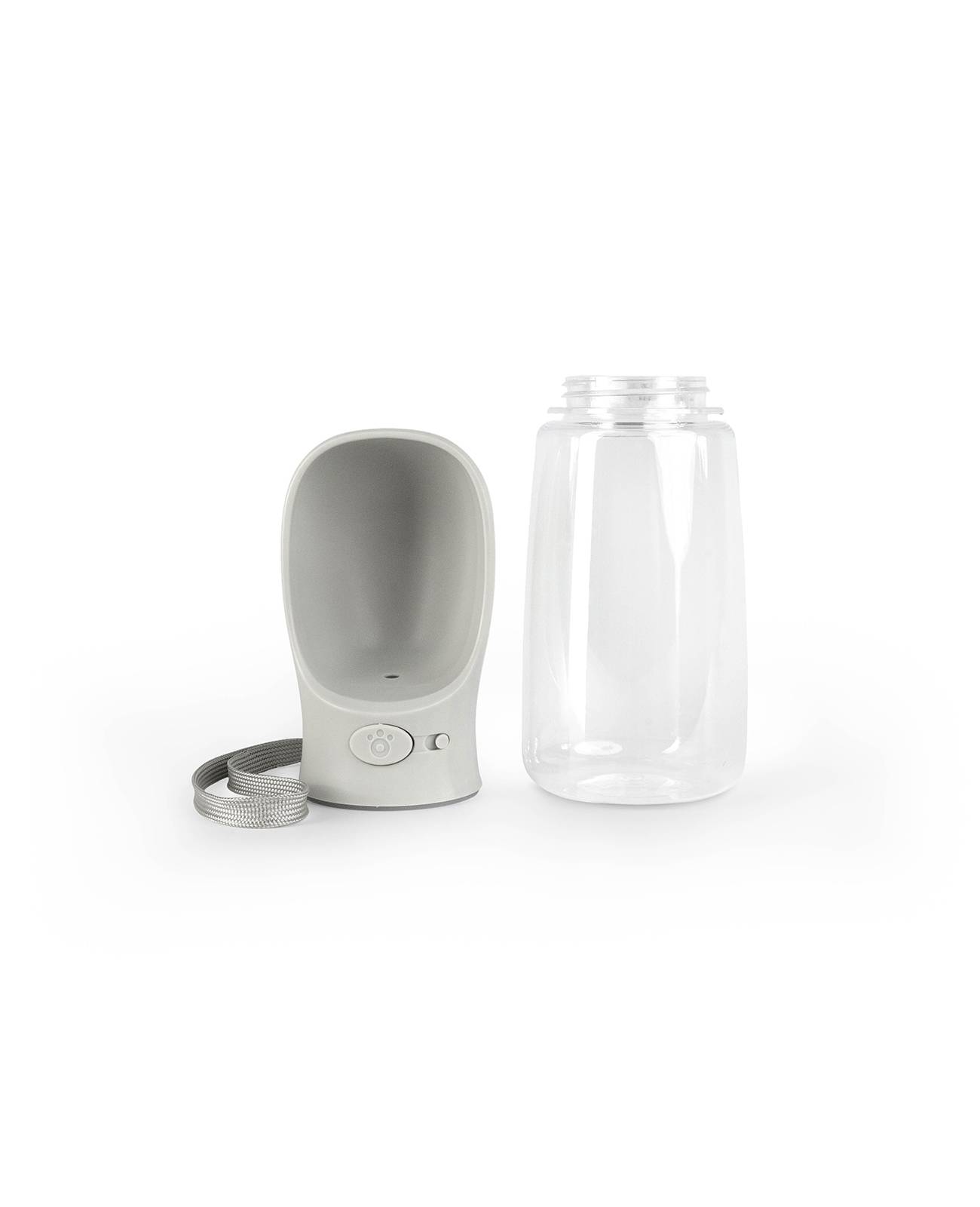 lionto Wasserspender, Trinkflasche für Hunde auf Spaziergängen & Reisen, auslaufsicher, leicht & hygienisch, 500ml, grau