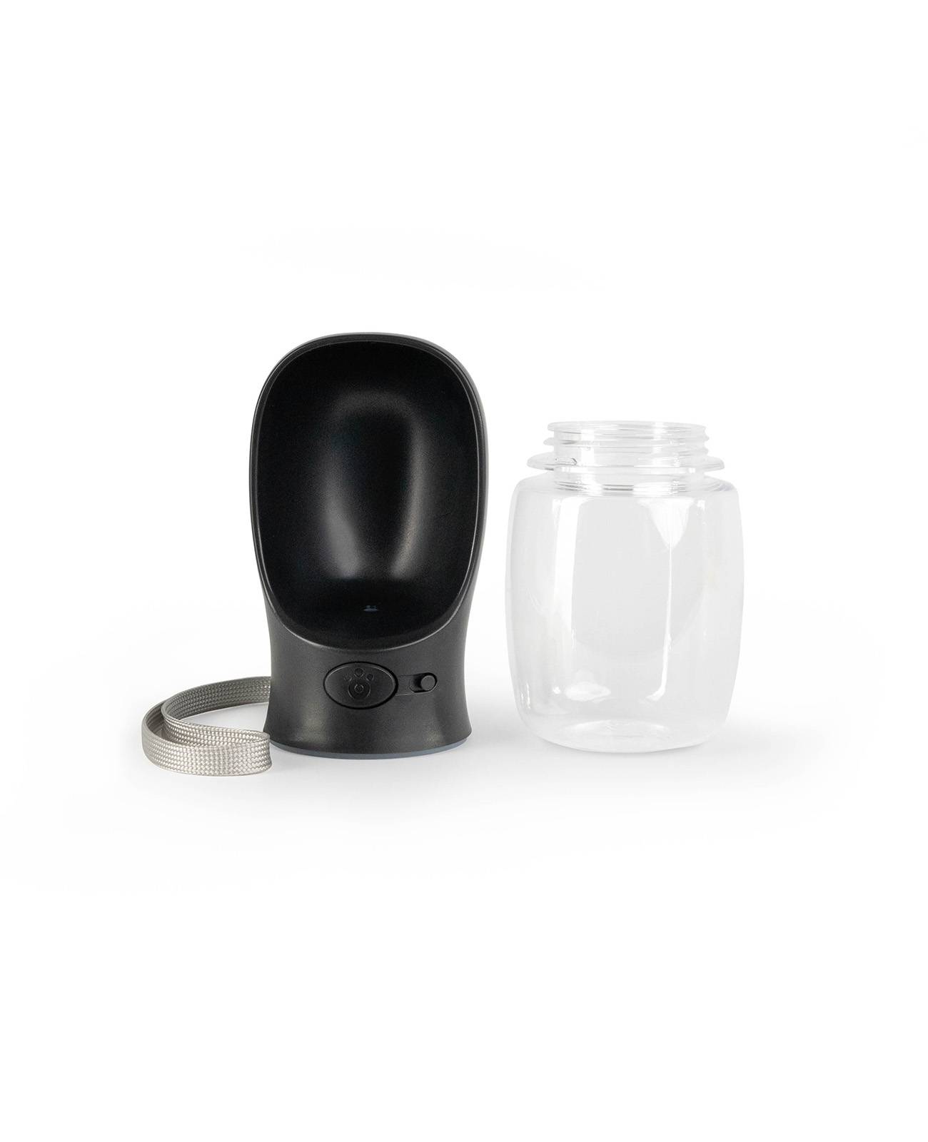 lionto Wasserspender, Trinkflasche für Hunde auf Spaziergängen & Reisen, auslaufsicher, leicht & hygienisch, 350ml, schwarz