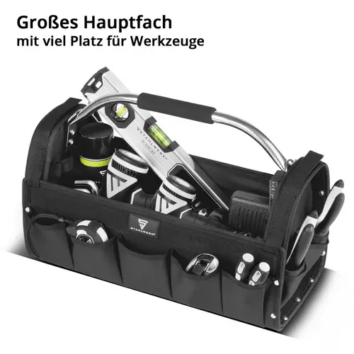 STAHLWERK Werkzeugtasche mit 18 Außentaschen 10 Innentaschen Installateur Tasche STAHLWERK Werkzeugtasche mit 18 Außentaschen 10 Innentaschen Installateur Tasche