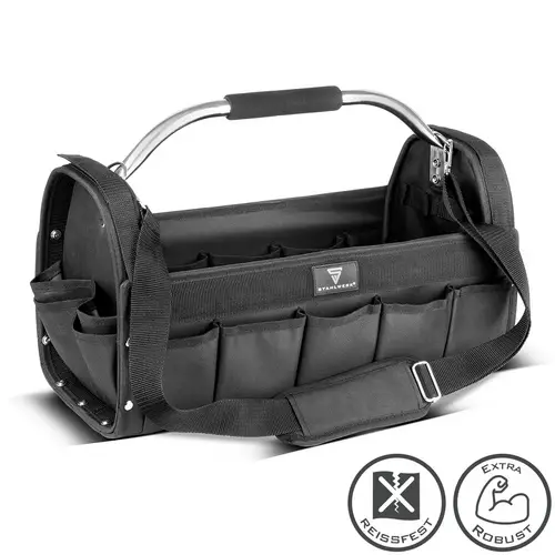STAHLWERK Werkzeugtasche mit 18 Außentaschen 10 Innentaschen Installateur Tasche STAHLWERK Werkzeugtasche mit 18 Außentaschen 10 Innentaschen Installateur Tasche