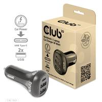 CLUB3D USB KFZ-Ladegerät 1xUSB C 2xUSB A 36W 12/24V retail Multimedia-Technik KFZ Zubehör