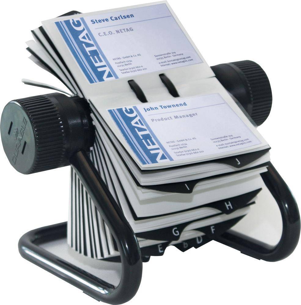DURABLE Visifix Rollkartei f400 Karten Register A-Z schwarz Multimedia-Technik PapierBüroSchreibwar
