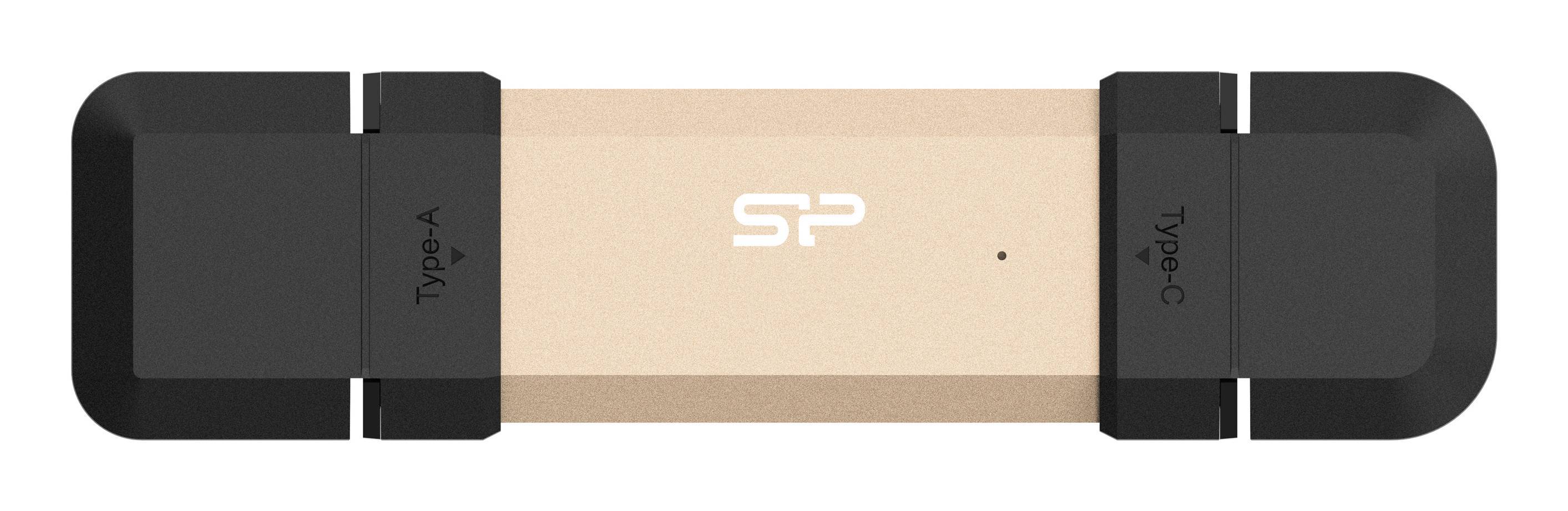 Silicon Power 1TB USB Stick DS72 Typ A+C 1050/850MB`s Gold Multimedia-Technik Solid State Drives