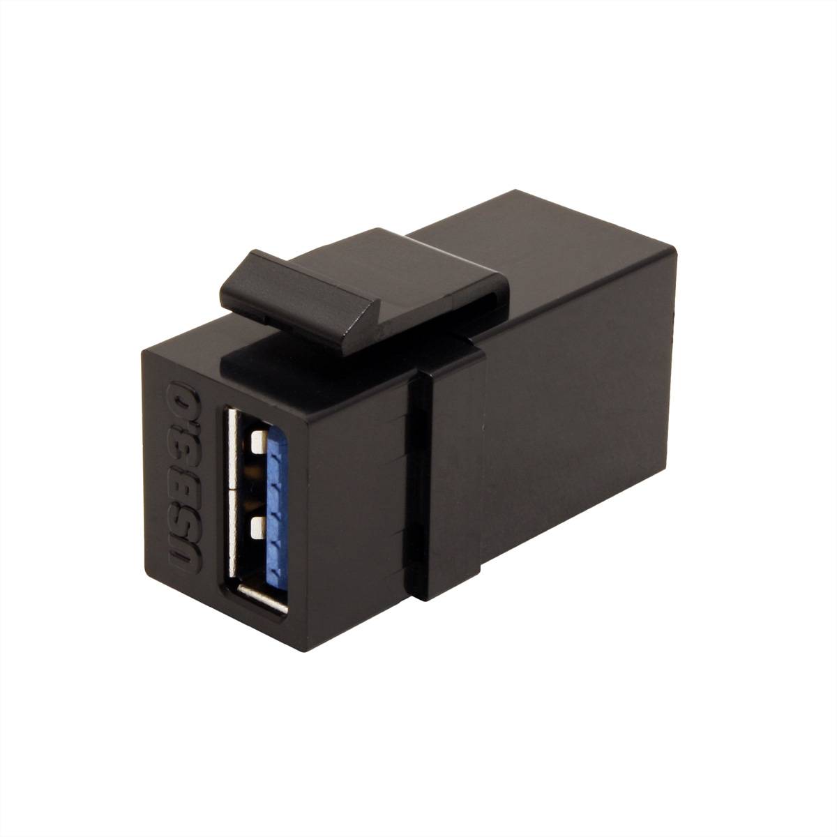 VALUE USB 3.2 Gen 1 Keystone Modul, Type A/A, schwarz Adapter, Terminatoren, Konverter MultiMedia