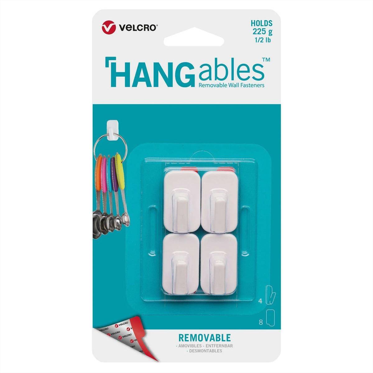 VELCRO® HANGables Mikro-Klebe-Haken 225g, 4 St. wiederablösbar, weiß Installation / Reinigung und