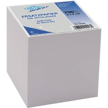 WEDO Ersatzpapier für Zettelbox 9 x 9 cm 700 Blatt weiß Multimedia-Technik PapierBüroSchreibwar