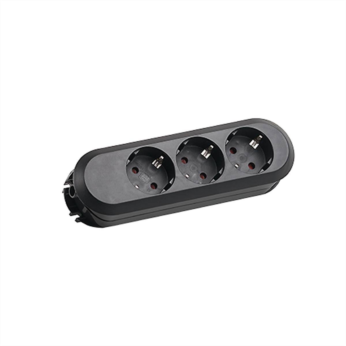 BACHMANN SMART 3xCEE7/3 schwarz, ohne Zuleitung Steckdosenleisten Steckdosenleiste