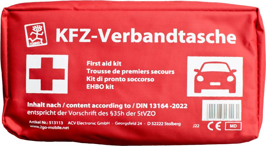 2GO KFZ-Verbandtasche zertifiziert nach DIN 13164:2022 Multimedia-Technik KFZ Zubehör