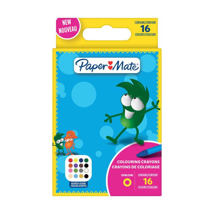 PAPER MATE Wachsmaler Kids Colouring Bunt 16er M Blister Multimedia-Technik PapierBüroSchreibwar