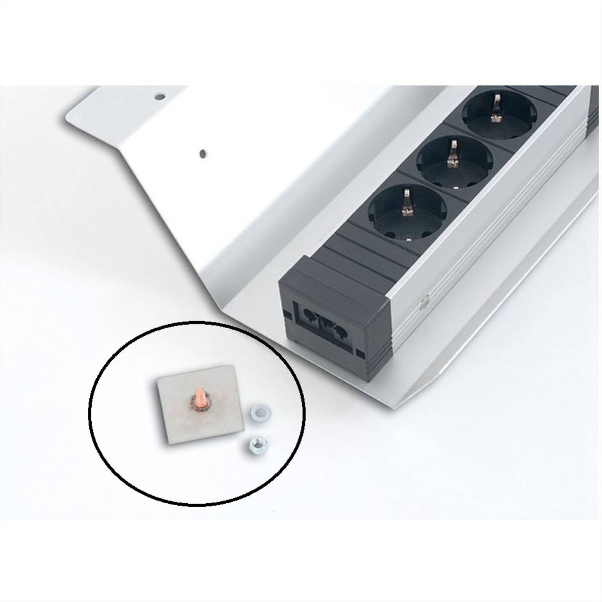 BACHMANN STEP Halterung, Edelstahl Steckdosenleisten Steckdosenleiste