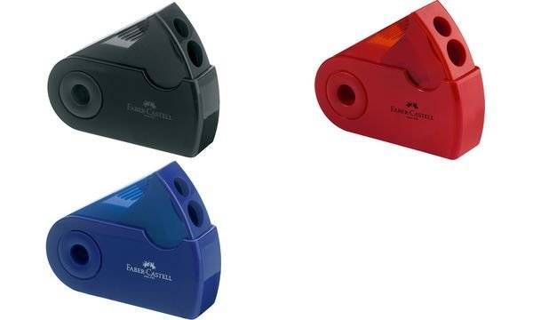 FABER-CASTELL Spitzer Doppelspitzdose Sleeve rot/blau Multimedia-Technik PapierBüroSchreibwar