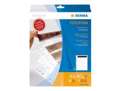 HERMA Negativhüllen transparent für 7 x 5 Streifen 25 St. Multimedia-Technik PapierBüroSchreibwar