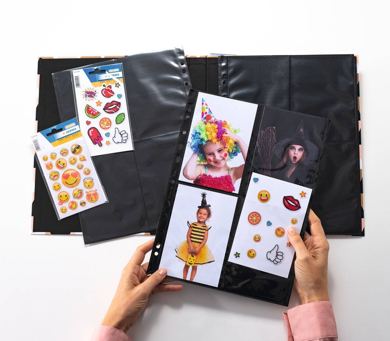 HERMA Fotosichthüllen 100 x 150 mm hoch schwarz 10 Hüllen Multimedia-Technik PapierBüroSchreibwar