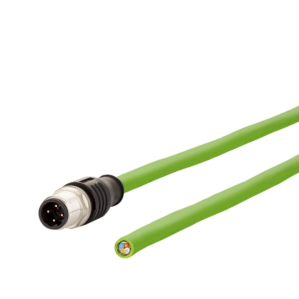 METZ CONNECT Anschlussleitung M12 Stecker 4-polig D-kodiert, 2 m Netzwerkkomponenten Industrial