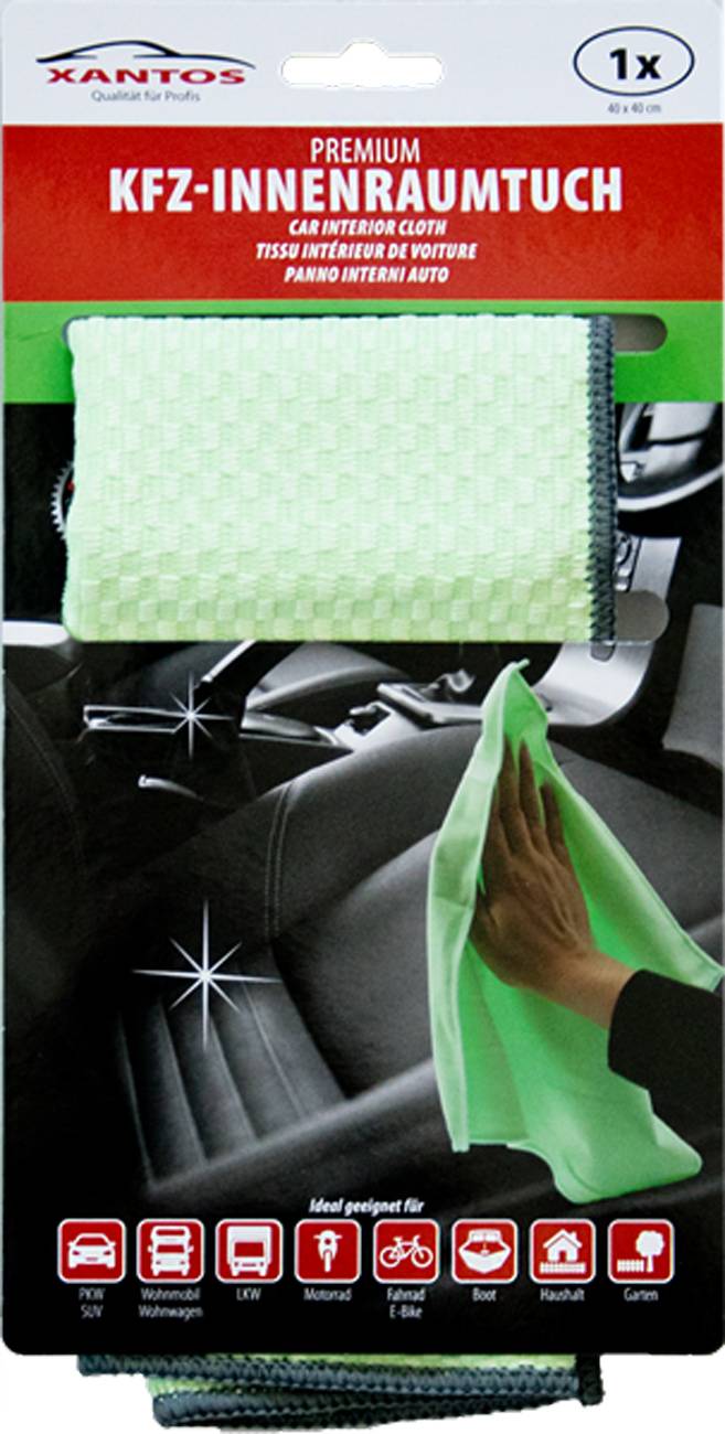 XANTOS Innenraum-Pflegetuch 40x40cm grün Multimedia-Technik KFZ Zubehör