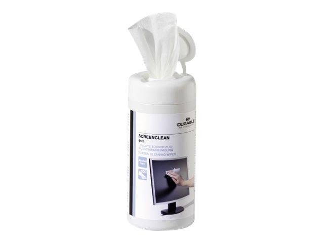DURABLE Bildschirmreiniger Screenclean 100Feuchttücher weiß Multimedia-Technik