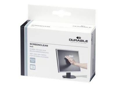 DURABLE Bildschirmreiniger Duo Feucht/Trockentuchset 10 St Multimedia-Technik PapierBüroSchreibwar