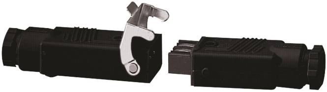 SOMFY Hirschmann Stecker + Kupplung KIT inkl. Sicherungsbügel, schwarz Install.Baumaterial