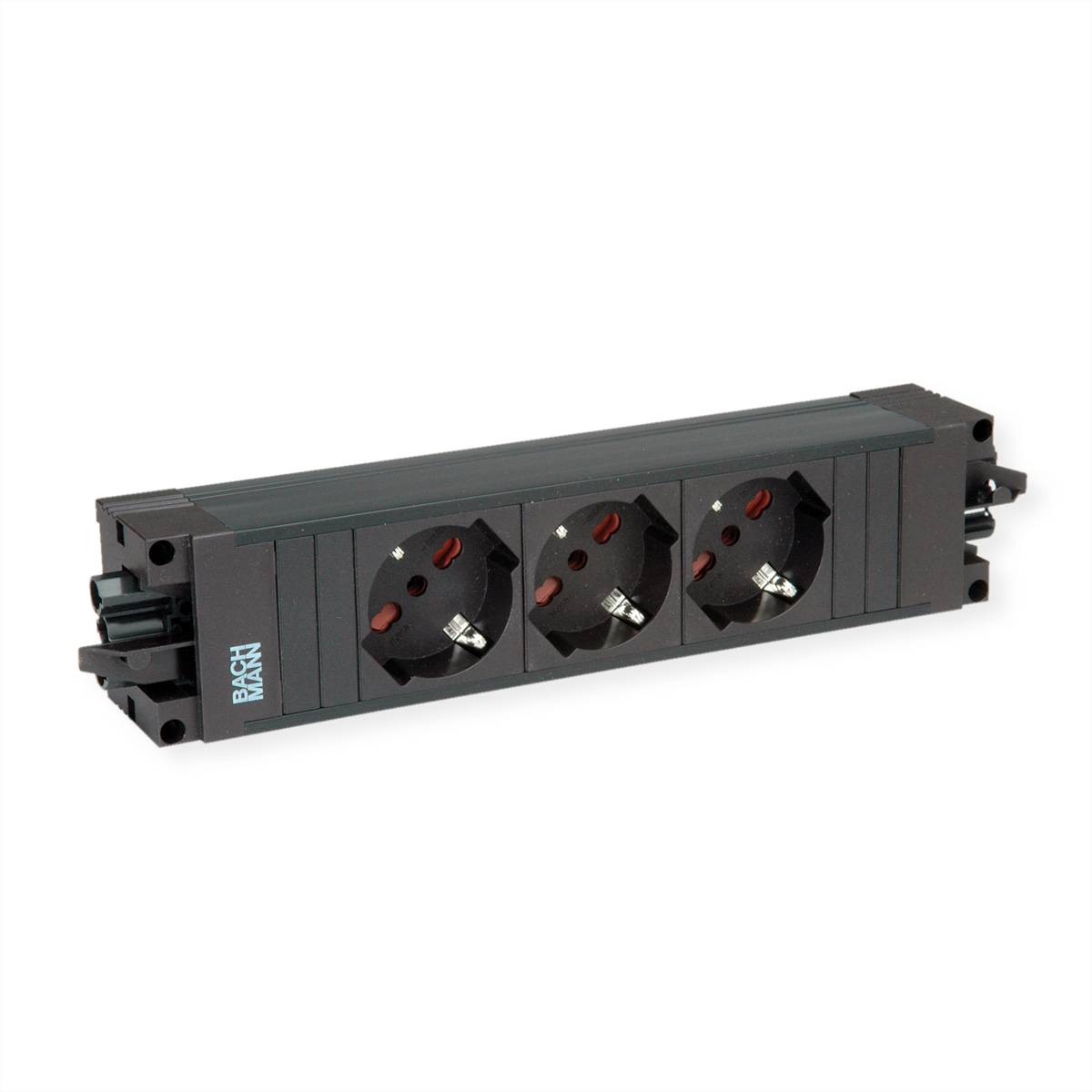 BACHMANN STEP BASE 3xP40 GST18, schwarz Steckdosenleisten Steckdoseneinheit