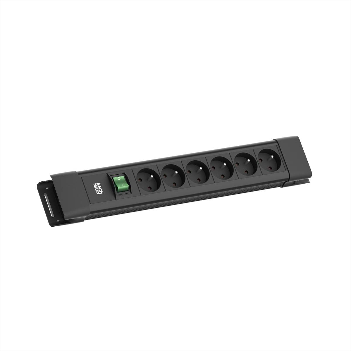 BACHMANN CONNECTUS 6xUTE, 1xSchalter 2,0m CEE7/7 Schwarz Steckdosenleisten Steckdosenleiste