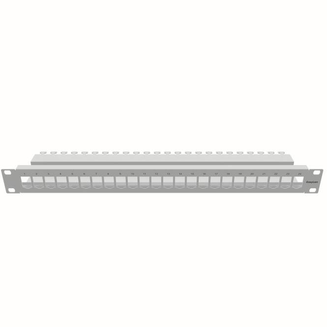EasyLan Patchpanel 1HE 19 24x CKVFD0124 fixLink D* RAL7035 Install.Baumaterial Netzw.Telekomm