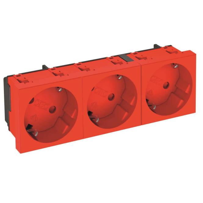 OBO STD-D3S SRO3 Steckdose 33° 3-fach Schutzkontakt 6120129 Install.Baumaterial