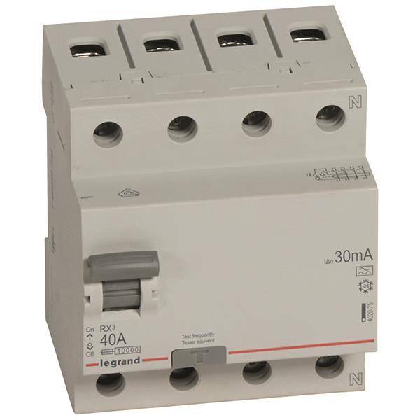 Legrand 402075 RX3 Fi-Schalter 40A 4-polig 30mA Typ A 400VAC 4TE Install.Baumaterial