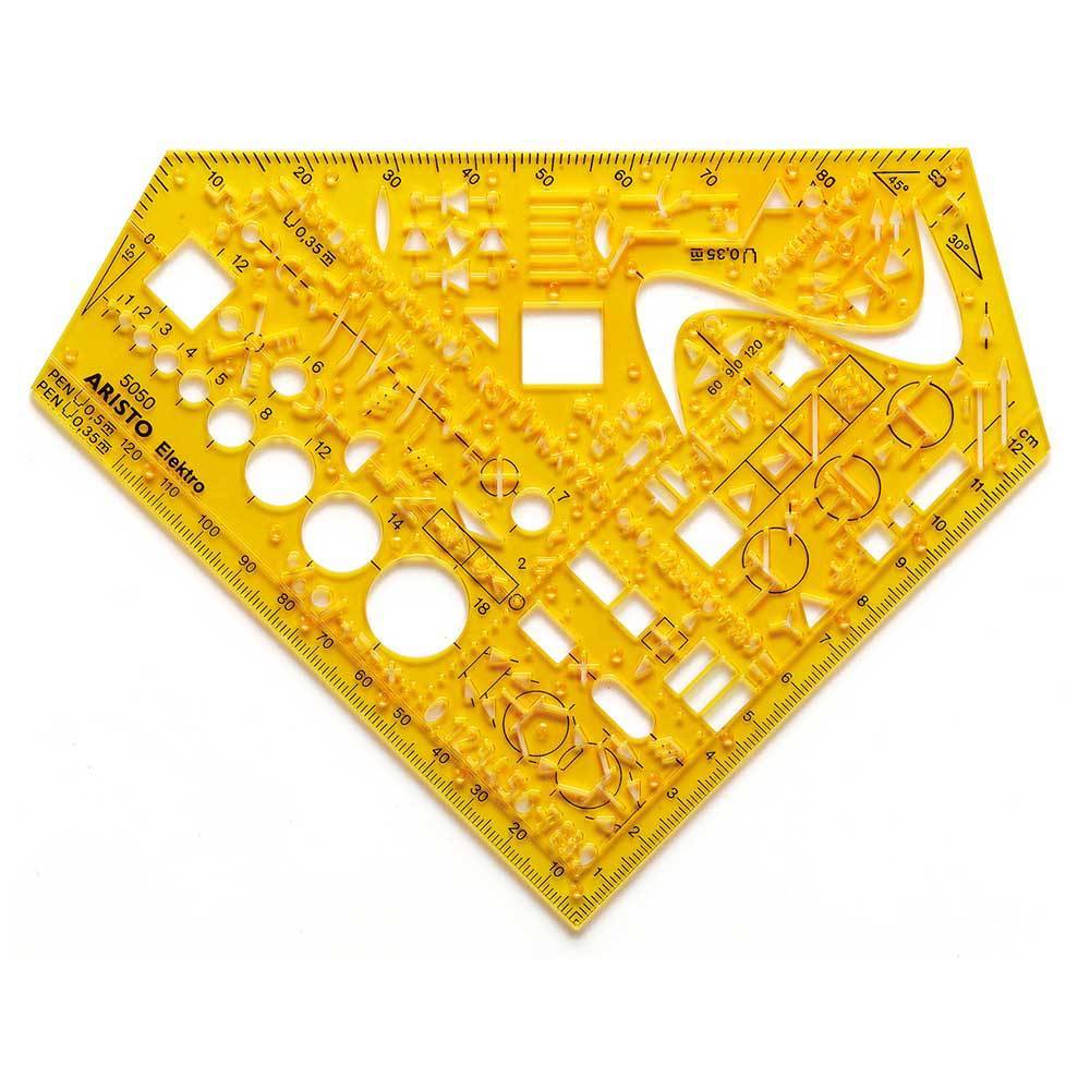 ARISTO Schablone Schulwinkel Elektro Format 155 x 155mm Multimedia-Technik PapierBüroSchreibwar