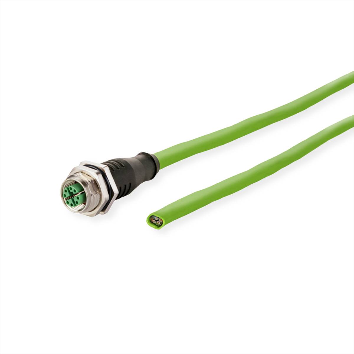 METZ CONNECT Anschlussleitung M12-Stecker ger./offen, 8polig, X-kodiert, PUR, 2 m Industrial