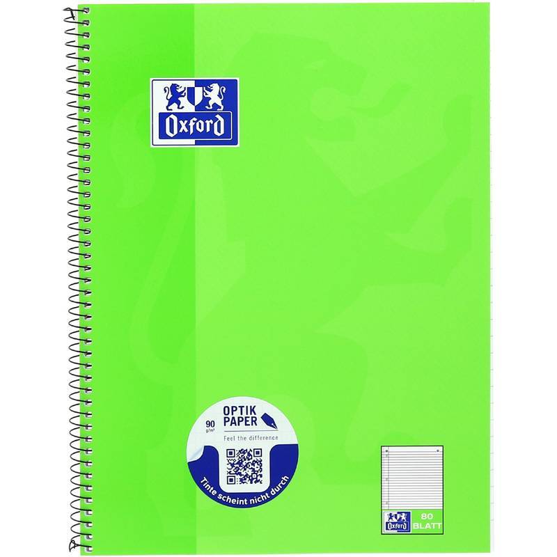 Oxford Collegeblock A4+220x295mm 80 Bl. Liniert Rand L Multimedia-Technik PapierBüroSchreibwar