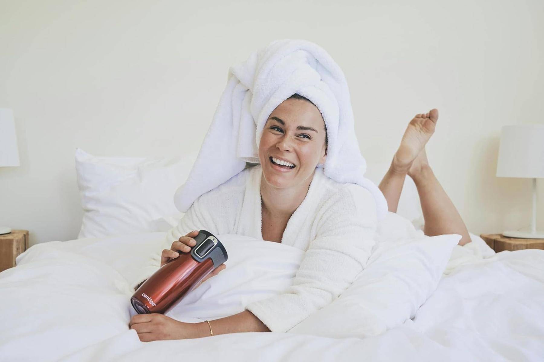 Contigo Thermobecher West Loop Autoseal Edelstahl Isolierbecher 470 ml Farbe Red