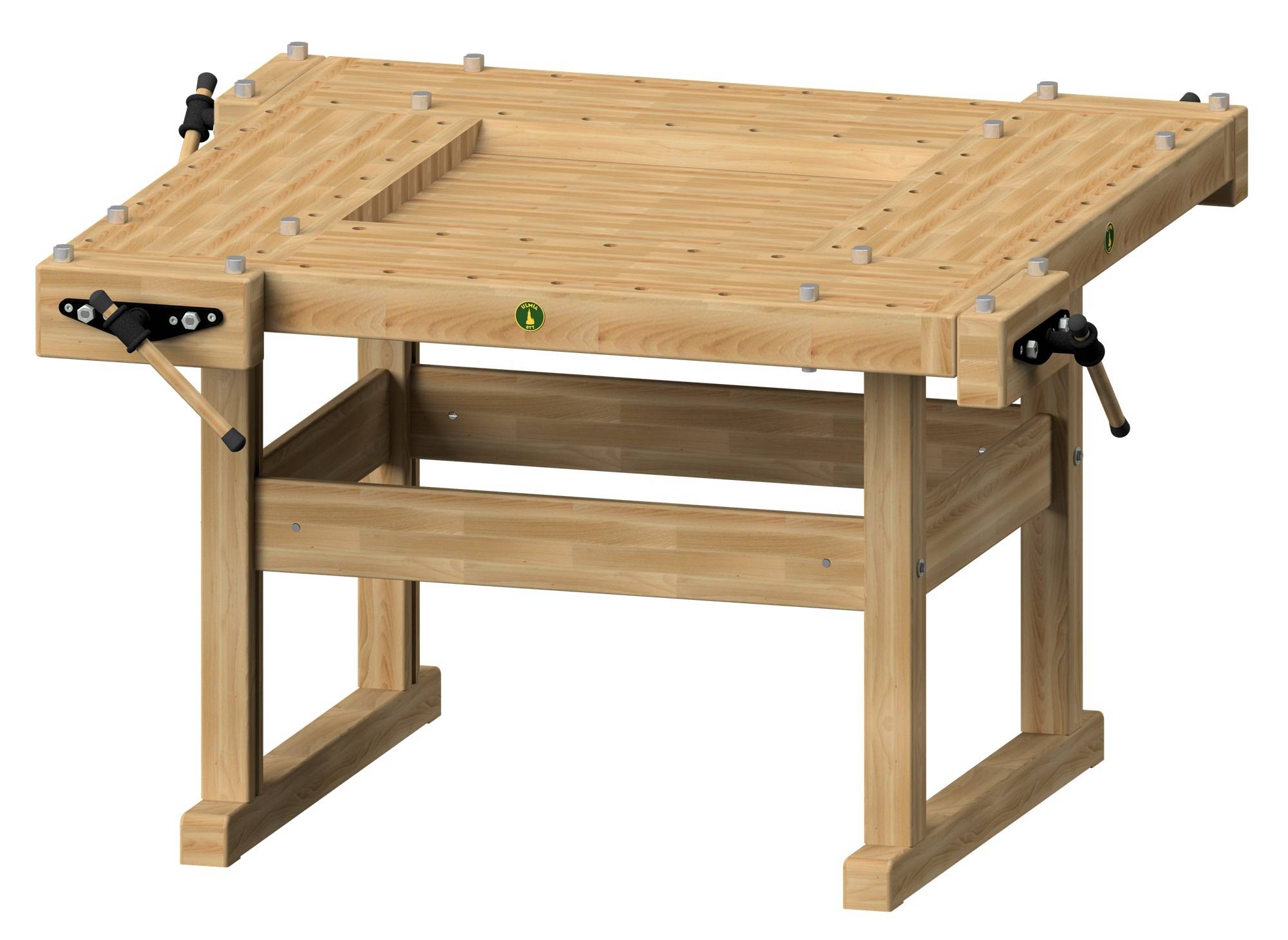 Ulmia Hobel-Gruppenwerkbank Modell 67 - 4 Arbeitsplätze mit Rechteckbankhaken