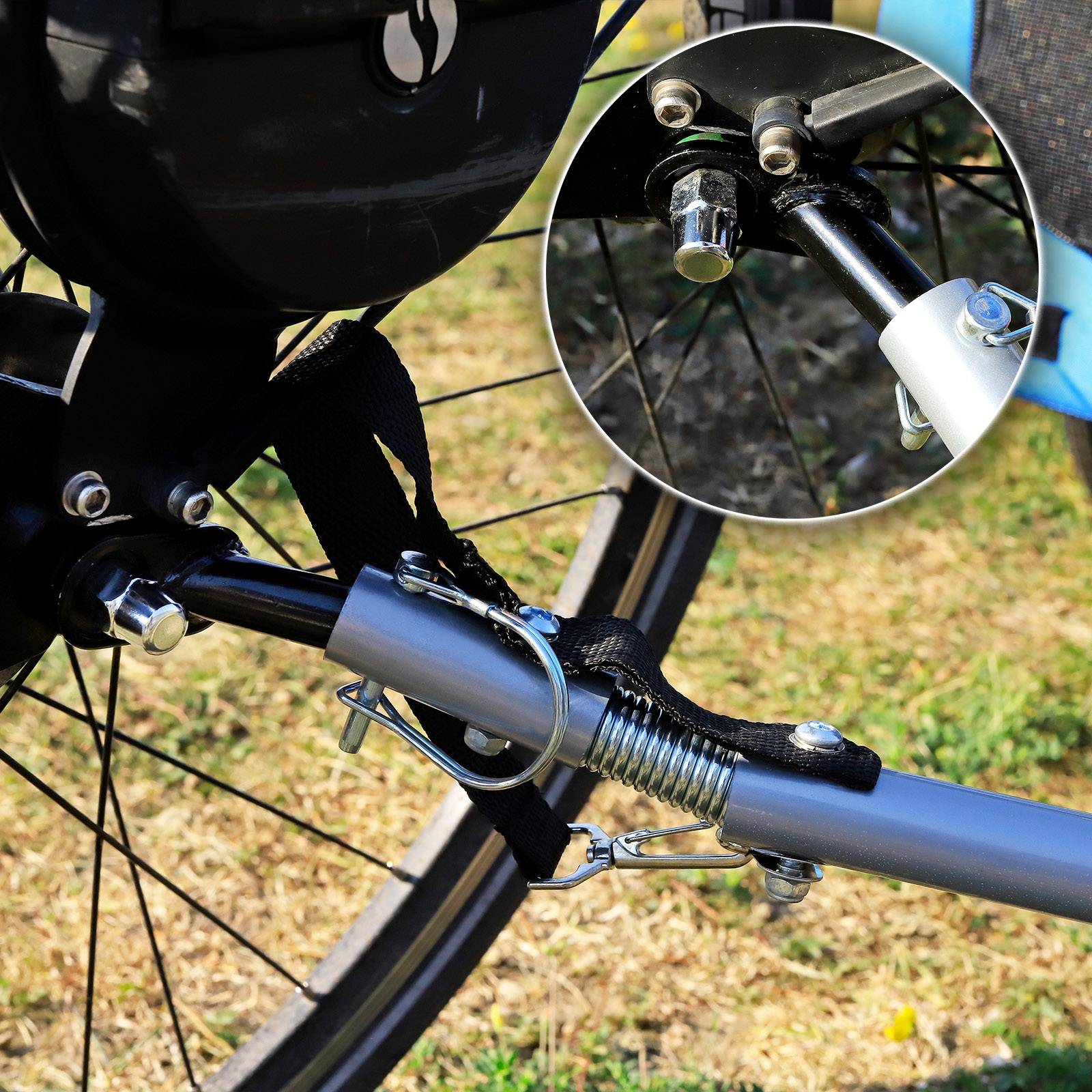 lionto Universalkupplung für Fahrradanhänger, stabile Stahlkupplung für Hundeanhänger & Transportanhänger, schwarz