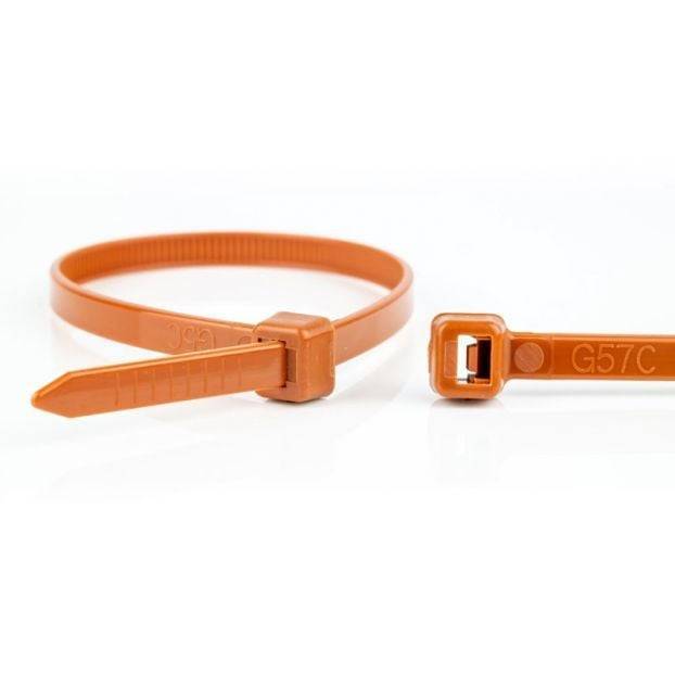 WKK Kunststoffkabelbinder Braun 100x2,5mm 100 St. Installation / Reinigung Kennzeichnung und und