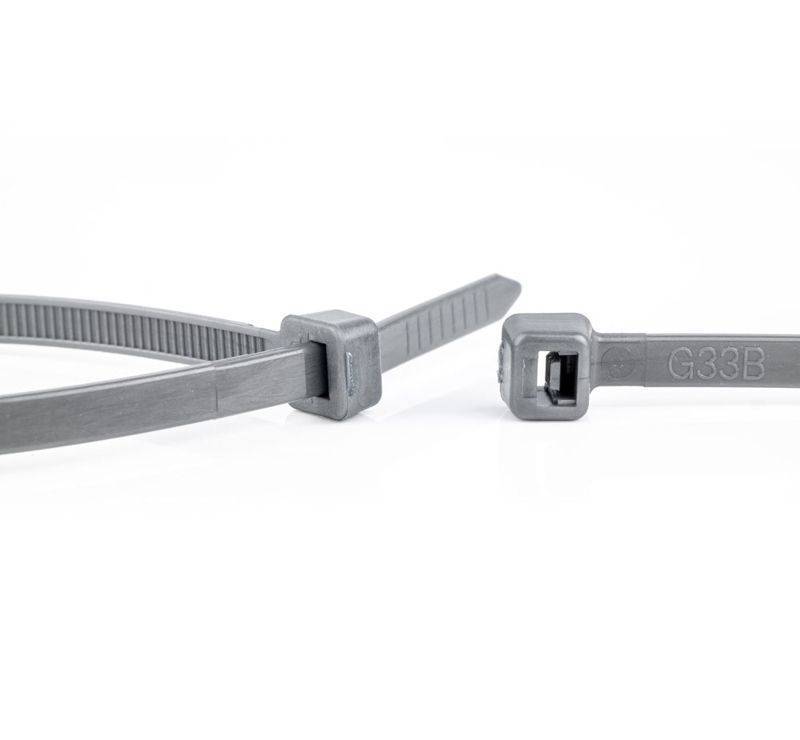 WKK Kunststoffkabelbinder Grau 300x4,8mm 100 St. Installation / Reinigung Kennzeichnung und und