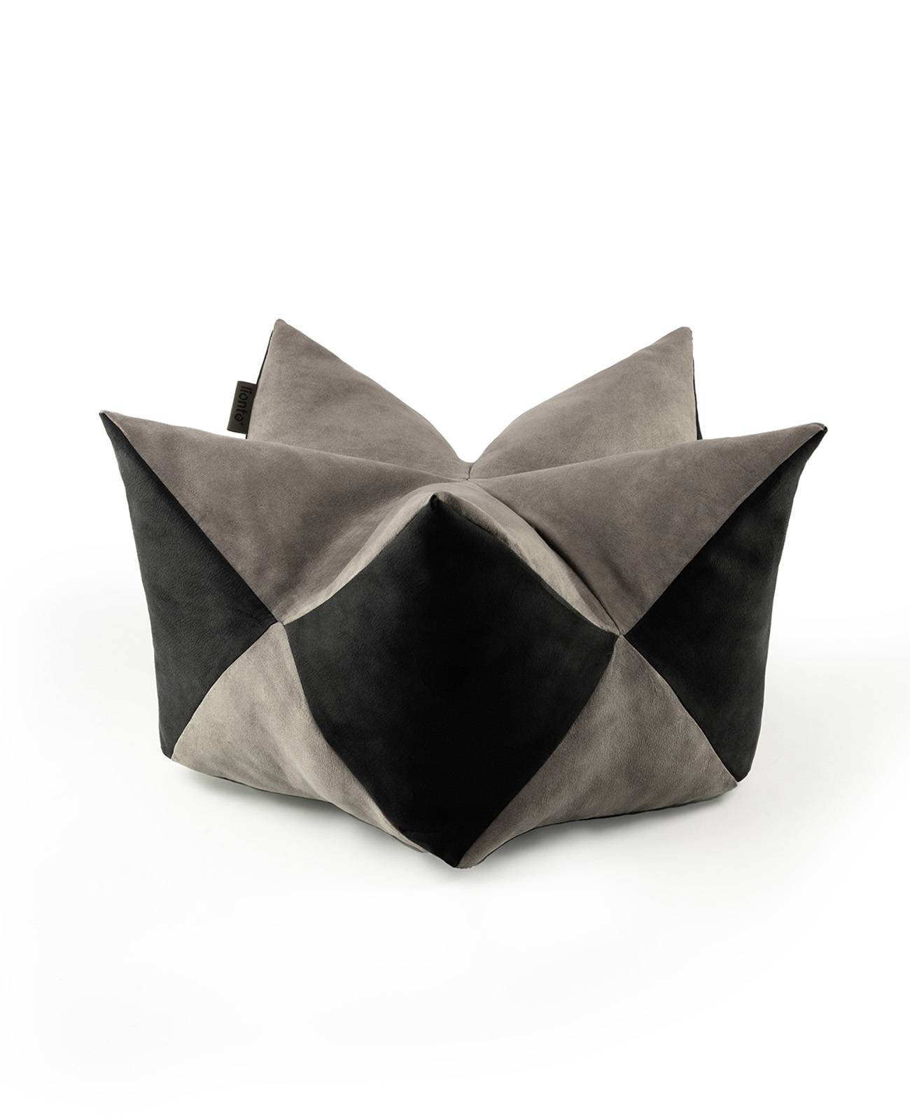 lionto Kronenkissen Sternenkissen für Katzen, 60x35 cm grau-schwarz