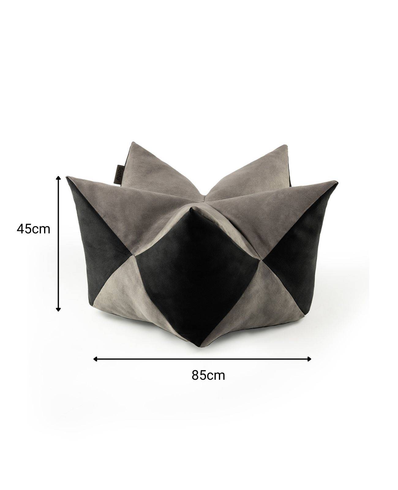 lionto Kronenkissen Sternenkissen für Katzen, 85x45 cm grau-schwarz