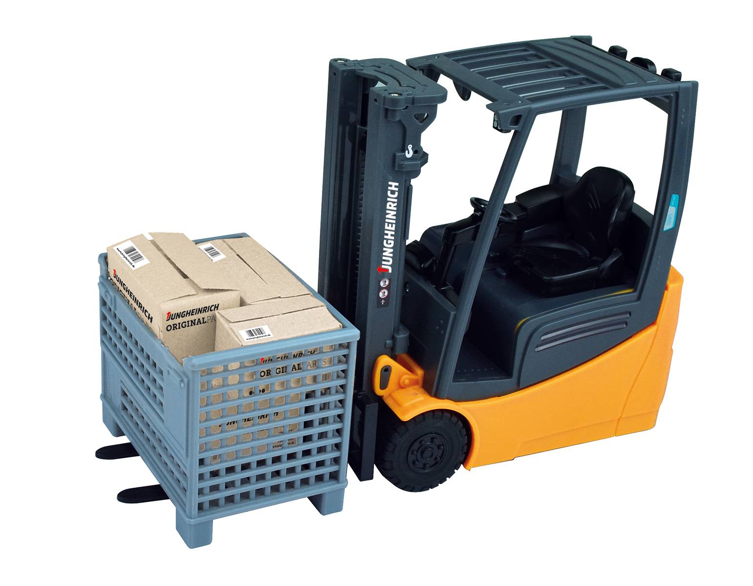 Happy People RC Jungheinrich Gabelstapler 1:16 2,4 GHz mit Palette & Kartons