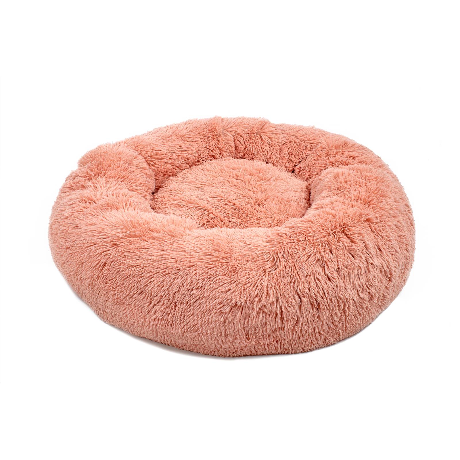 lionto Katzenbett aus Plüsch in Donut-Form, 70 cm Durchmesser, rosa