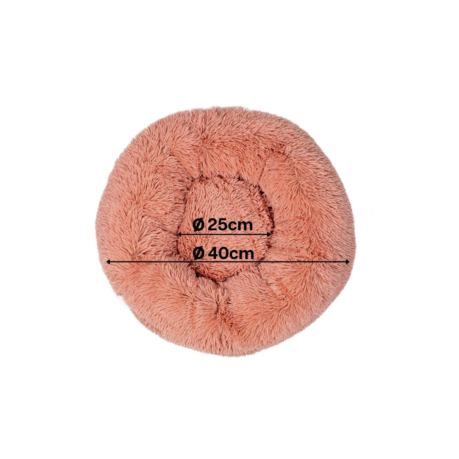 lionto Katzenbett aus Plüsch in Donut-Form, 40 cm Durchmesser, rosa