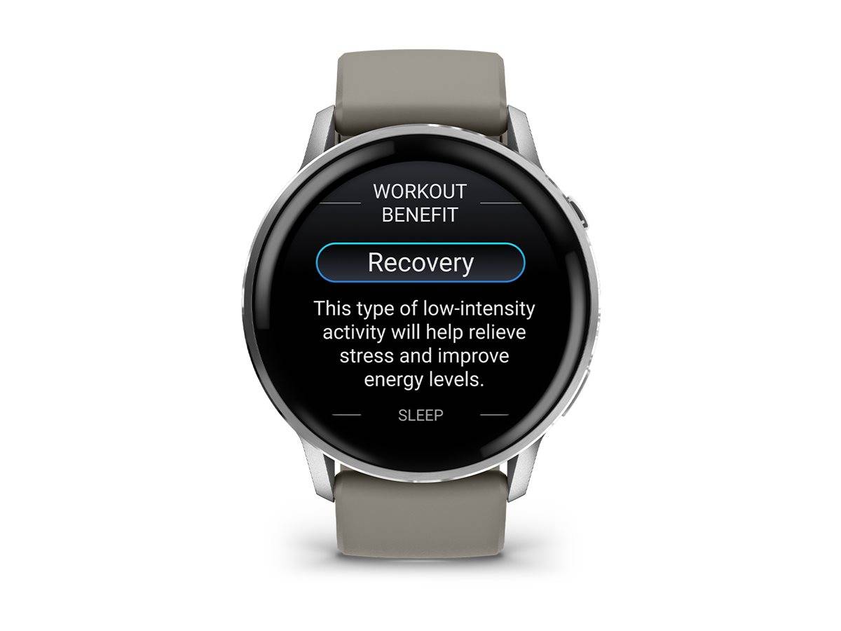 Garmin Venu 4 - 45 mm - silber - intelligente Uhr mit Band - Silikon - silver gray - Handgelenkgröße: 135-200 mm - Anzeige 3.53 cm (1.4")